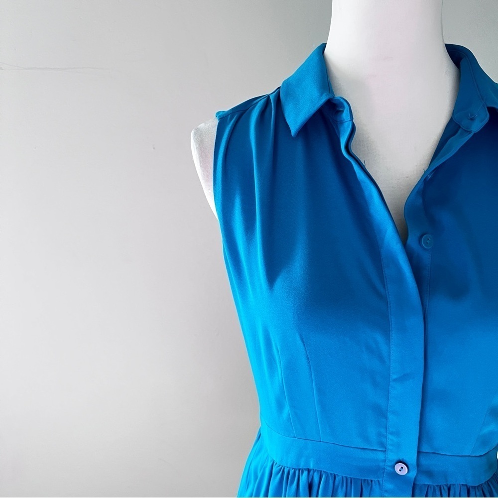 Hobbs London Sleeveless Midi Blue Dress sz US 6 / UK 10 - Picture 3 of 15